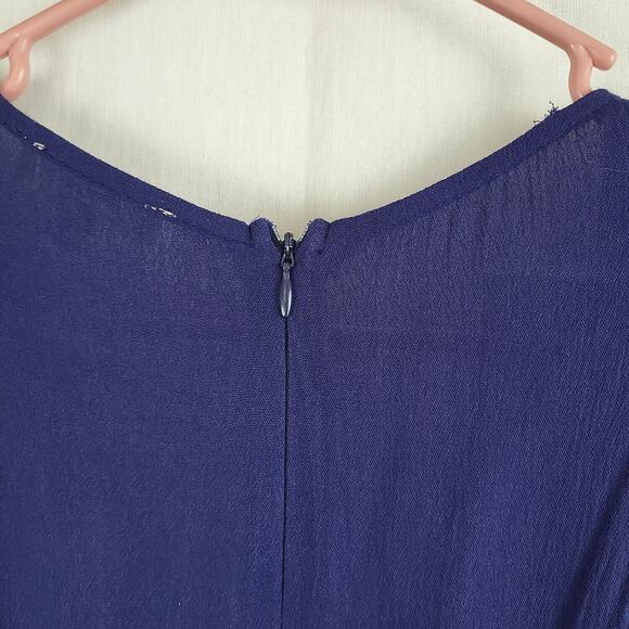 Entro Womens Blue 3/4 Sleeve V Neck Front Knot‎ One Piece Pantsuit Size Medium - Picture 7 of 11